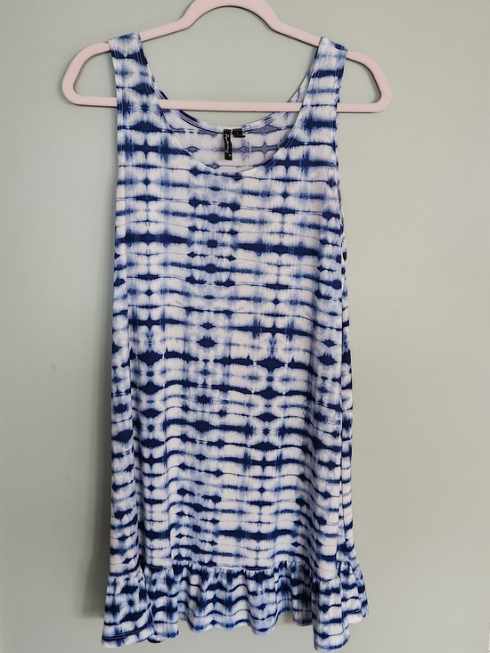 Portocruz Dresses & Skirts - Tie-Dye Sleeveless Mini Dress in Blue and White